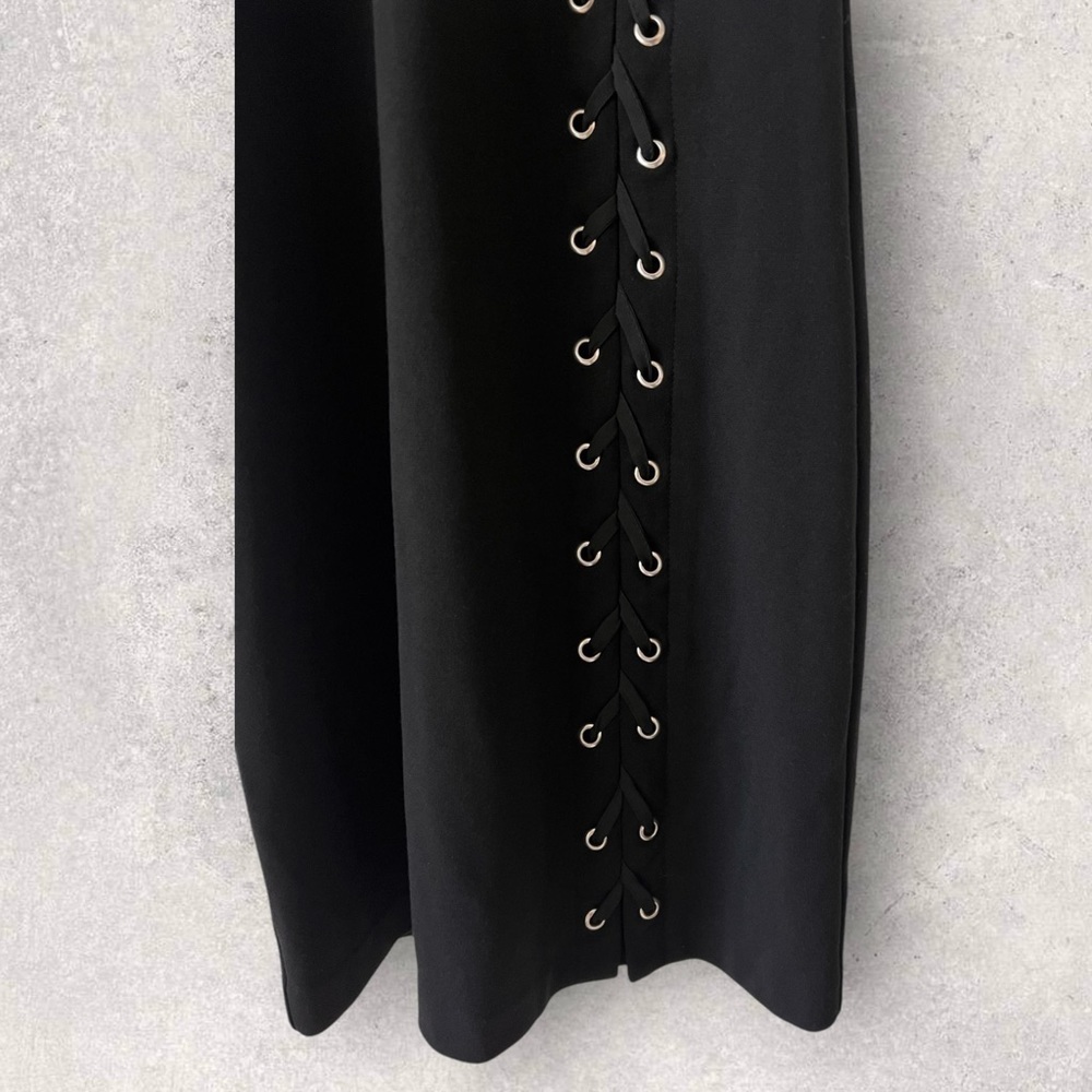 Parker Florence Lace Up Black Mini Dress Size XS - Picture 3 of 10